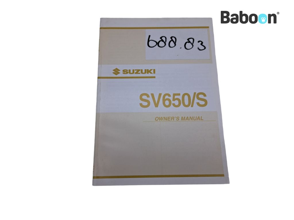 Suzuki SV 650 2003 (SV650N SV650S SV650 K3) Használati utasítás English (99011-17G50-01A)