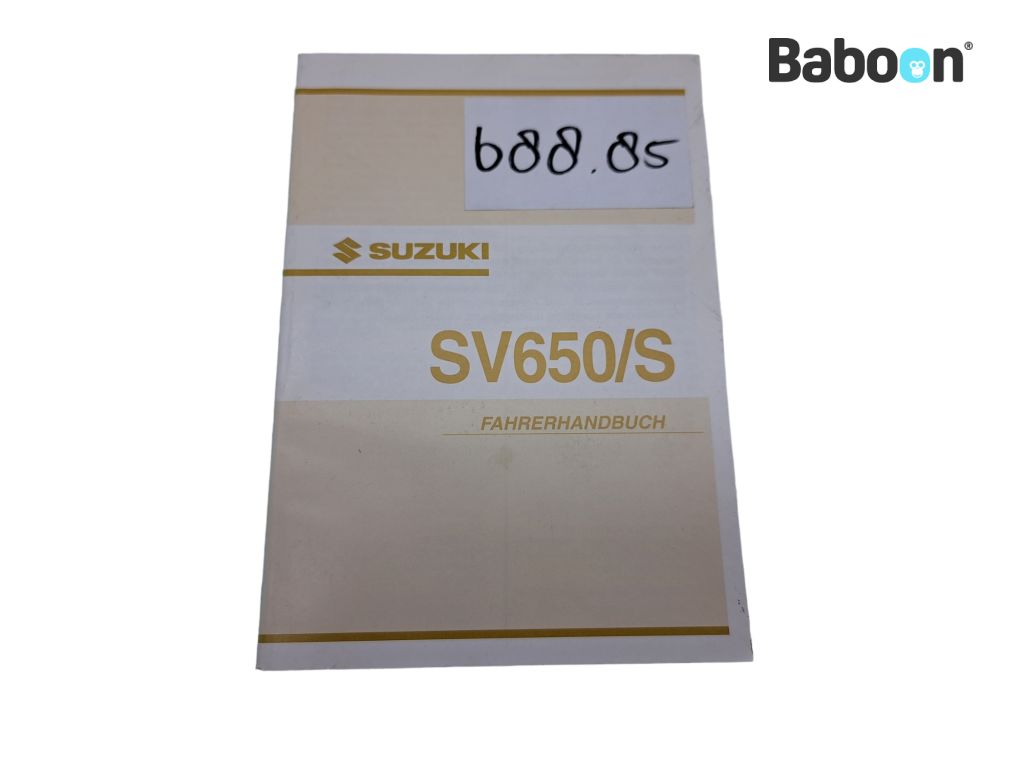 Suzuki SV 650 2003 (SV650N SV650S SV650 K3) Omistajan käsikirja German (99011-17G50-01K)