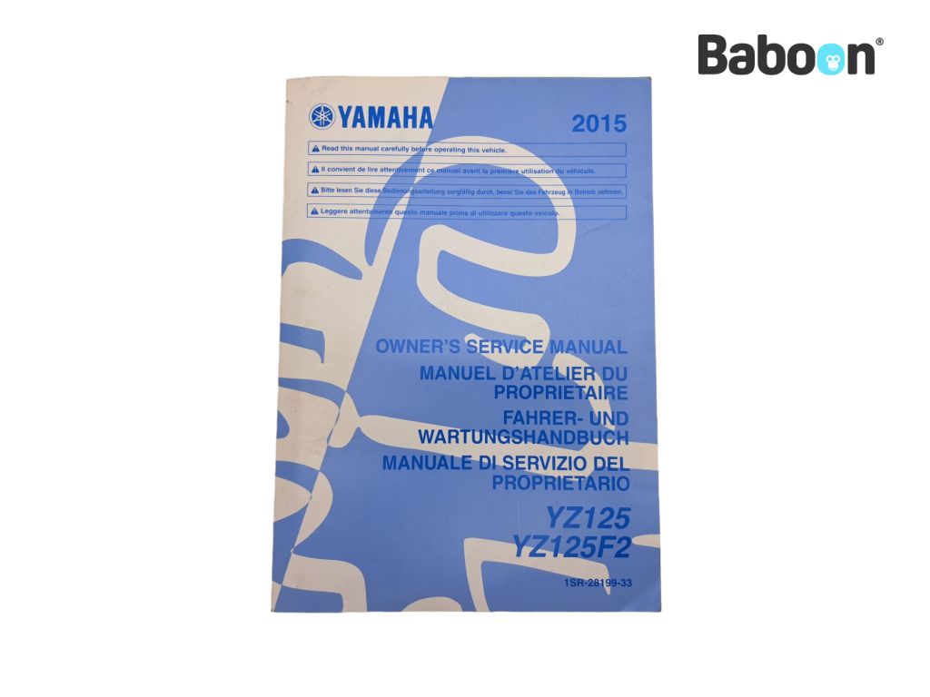 Yamaha YZ 125 2006-2018 (YZ125 1C3) Brukermanual English, German, French, Italian (1SR-28199-33)