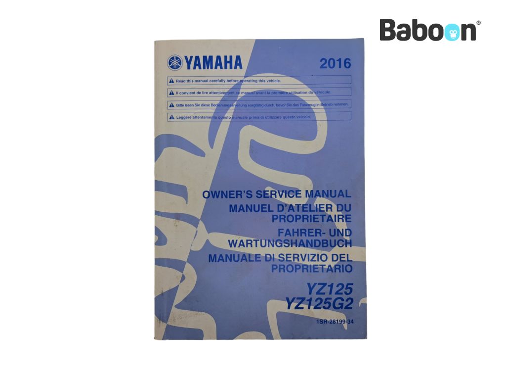 Yamaha YZ 125 2006-2018 (YZ125 1C3) Fahrer-Handbuch English, German, French, Italian (1SR-28199-34)