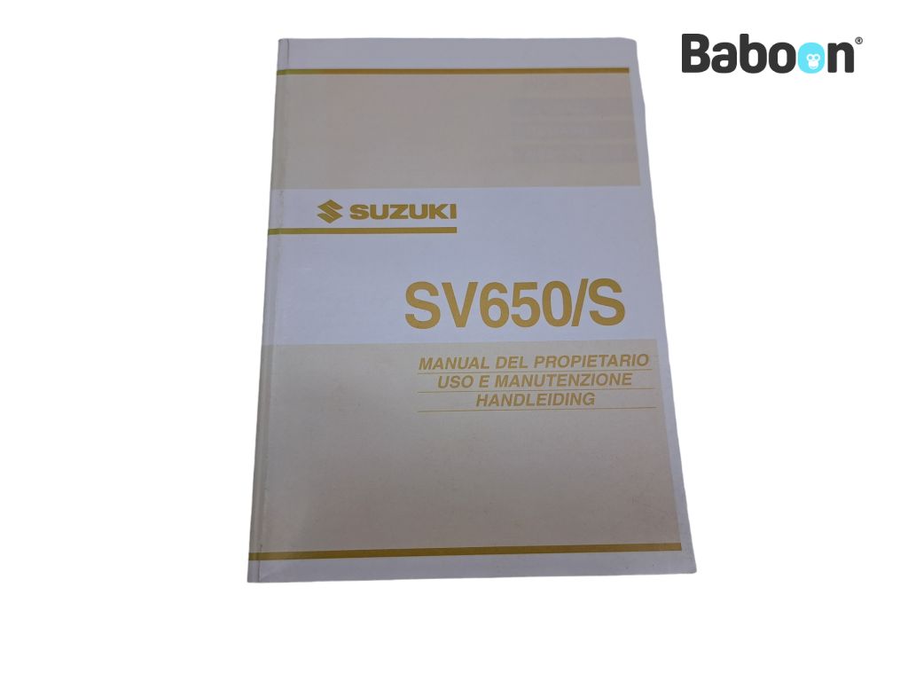 Suzuki SV 650 2003 (SV650N SV650S SV650 K3) Omistajan käsikirja Spanish, Italian, Dutch (99011-17G50-SDE)