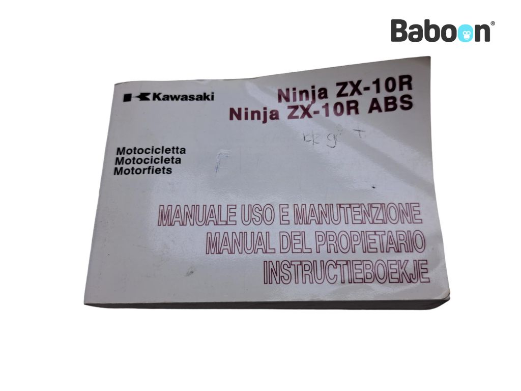 Kawasaki ZX 10 R 2011-2015 + ABS (NINJA ZX-10R ZX1000J-K) Omistajan käsikirja Italian, Spanish, Dutch (99976-1622)