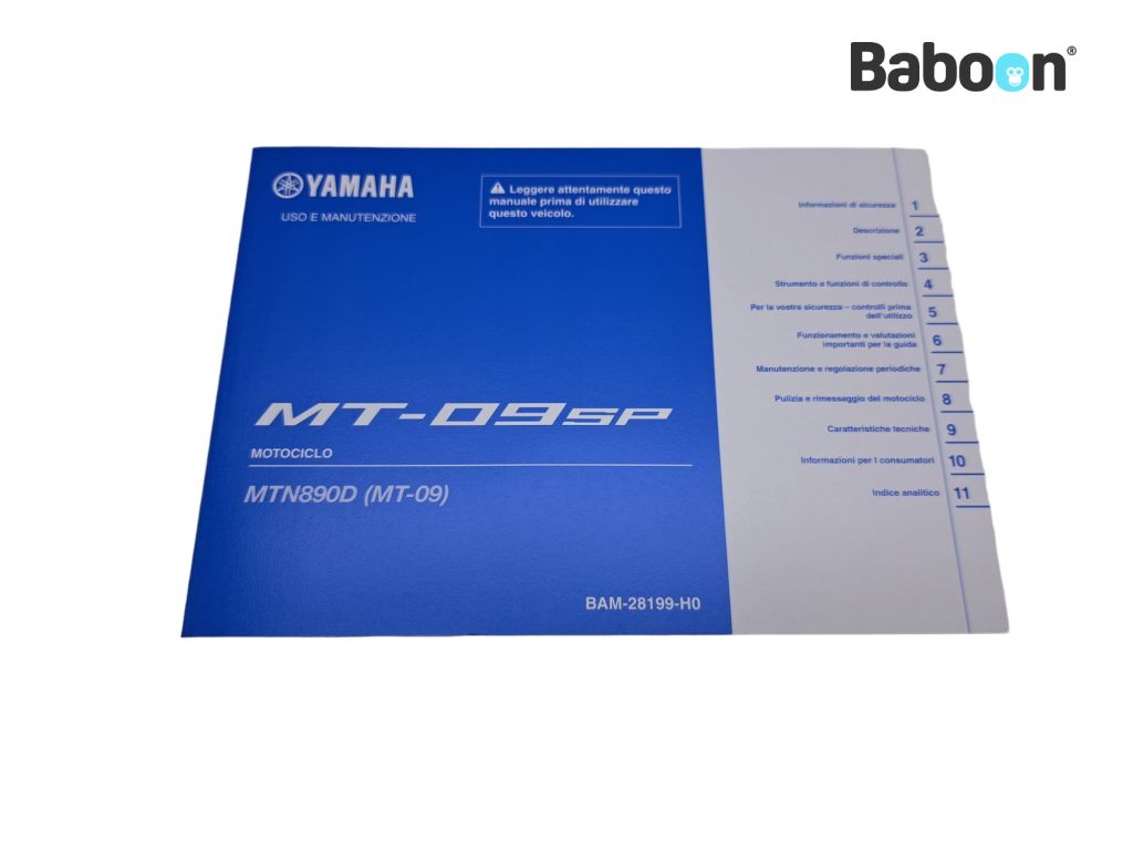 Yamaha MT 09 SP 2021-2022 (MT-09) Instructie Boek Italian (BAM