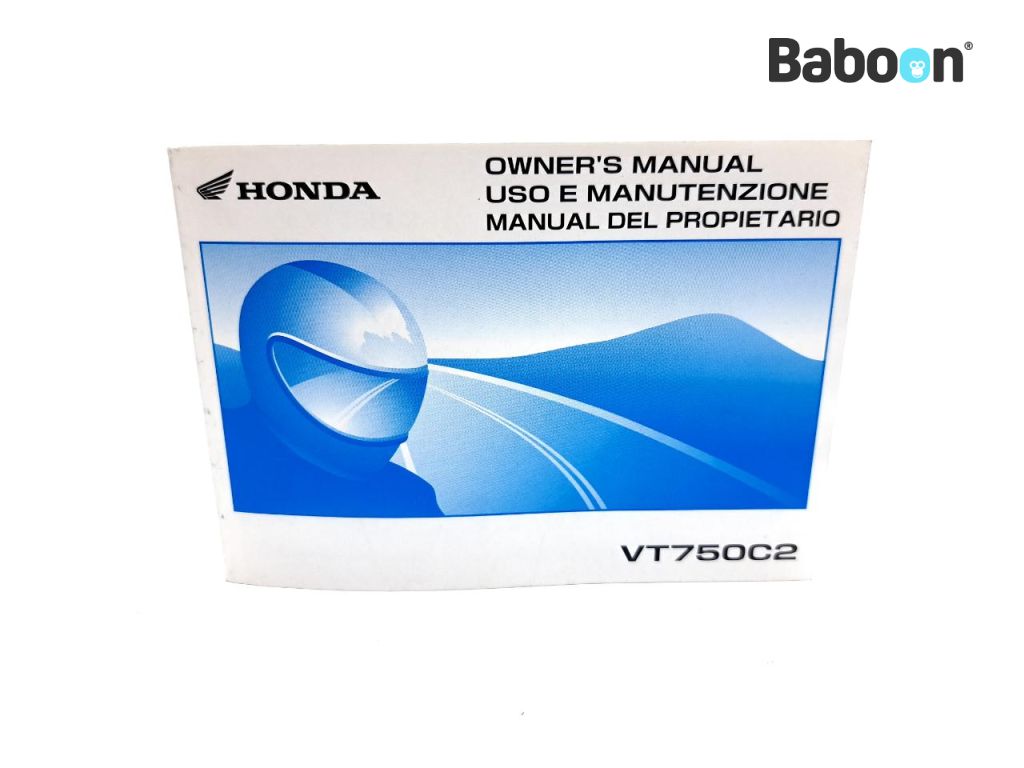 Honda VT 750 C2 ACE (Aero) 2004-> (VT750C2 RC53) Instruktionsbok English, Italian, Spanish (37MFE600)