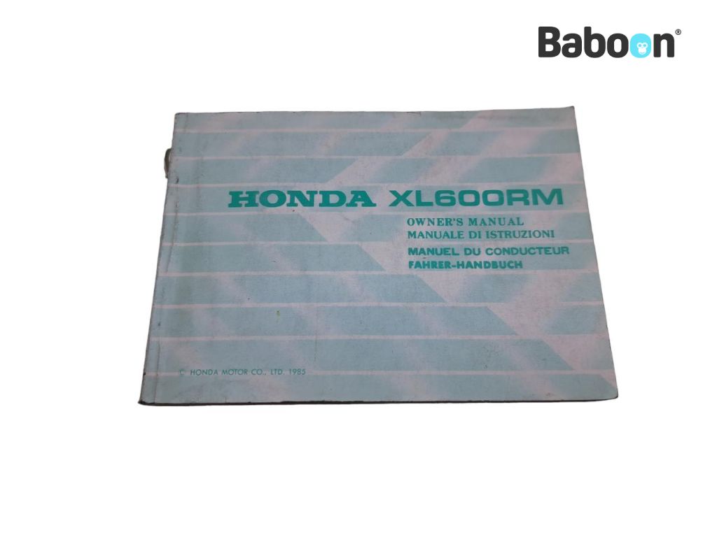 Honda XL 600 R (XL600R) Livret d'instructions English, Italian, French, German