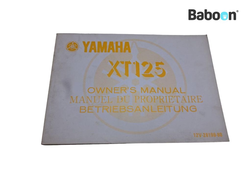Yamaha XT 125 (12V) 1982-1984 (XT125) Használati utasítás English, French, German (12V-28199-80)