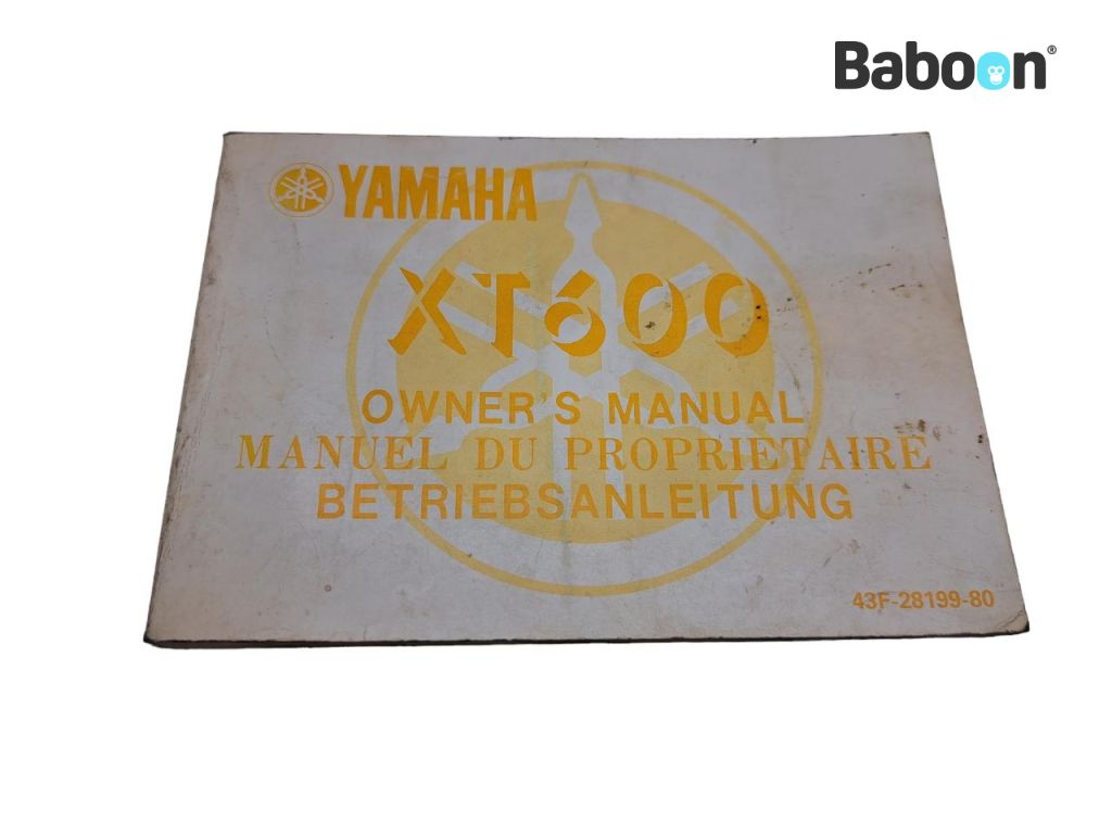 Yamaha XT 600 1984-1986 (XT600 43F) Brukermanual English, French, German (43F-28199-80)