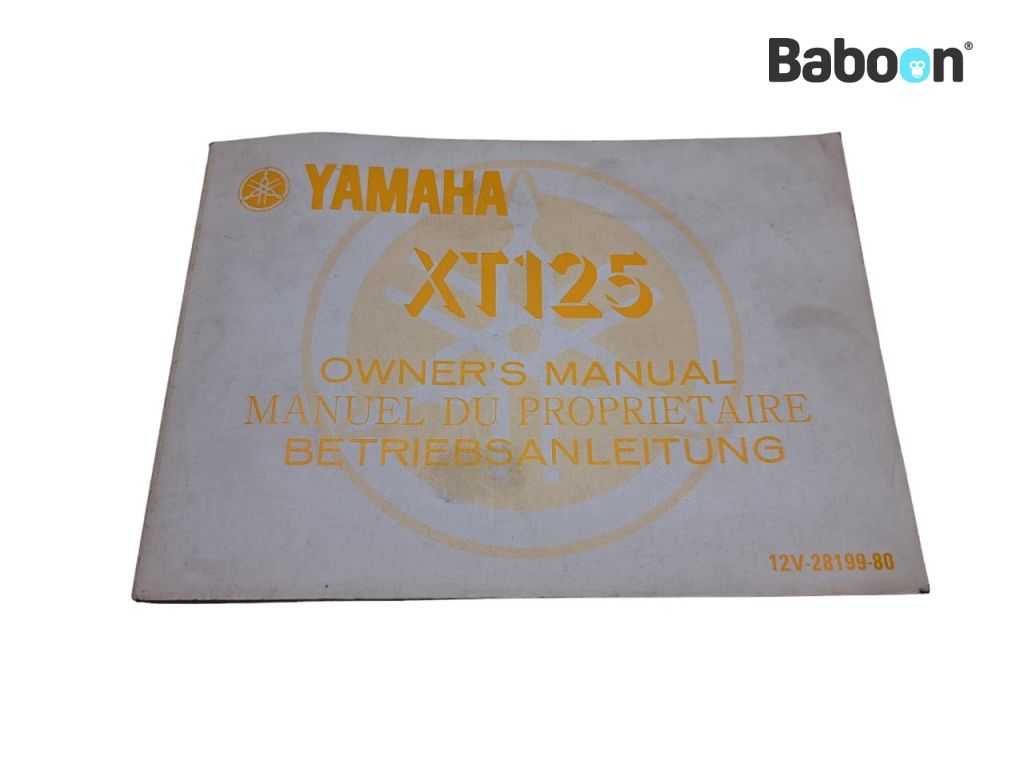 Yamaha XT 125 (12V) 1982-1984 (XT125) Libretto istruzioni English, French, German (12V-28199-80)