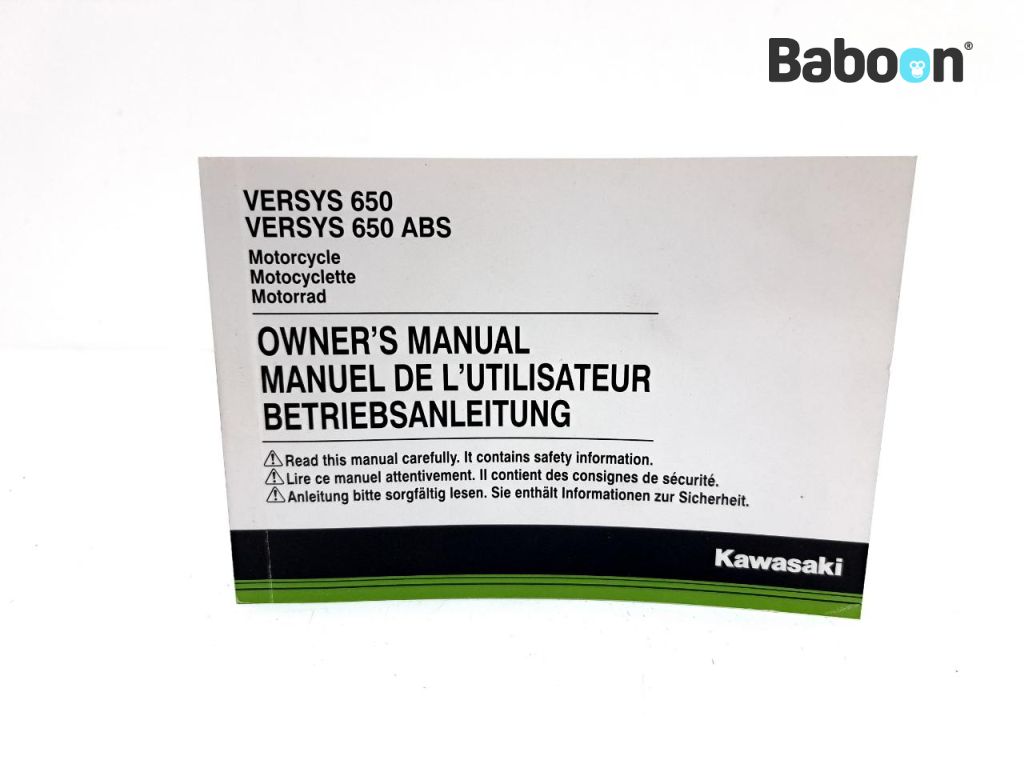 Kawasaki KLE 650 Versys 2015-2016 (KLE650 KLE650E-F) Manuales de intrucciones English, French, German (99976-1869)
