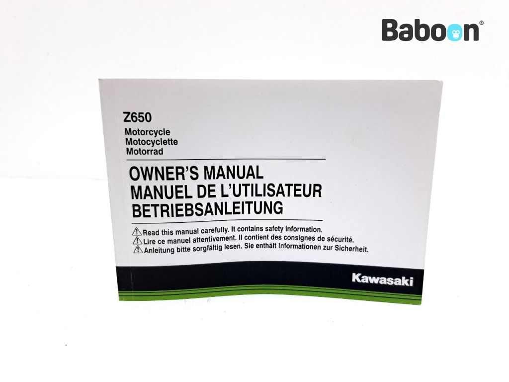 Kawasaki Z 650 2017-2019 (Z650 ER650G-H) Manuales de intrucciones English, French, German (99976-0078)