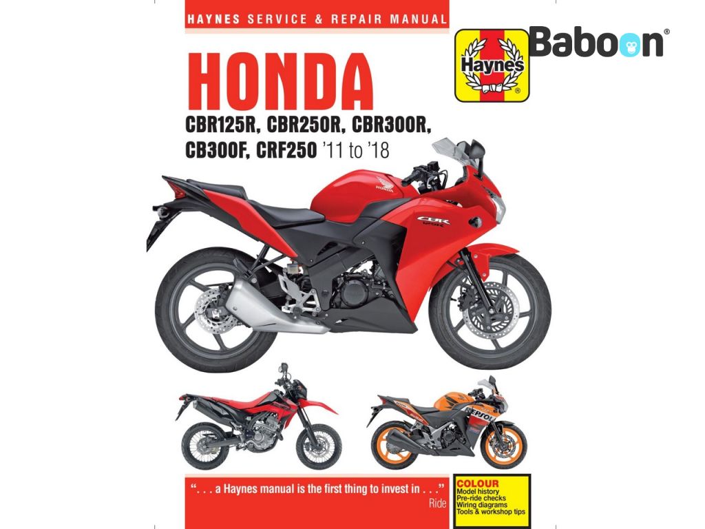 Haynes Podręcznik warsztatowy Honda CBR125R, CBR250R, CBR300R, CB300F & CRF250 2011-2018