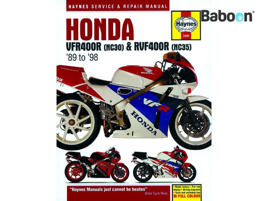 Haynes Työpajan käsikirja Honda VFR400R (NC30) & RVF400R (NC35) 1989-1998