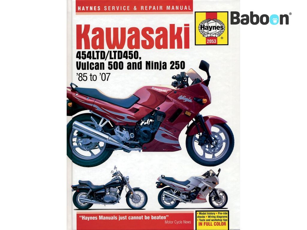 Haynes Verkstadsmanual Kawasaki 454LTD/LTD450, Vulcan 500 & Ninja 250 1985-2007