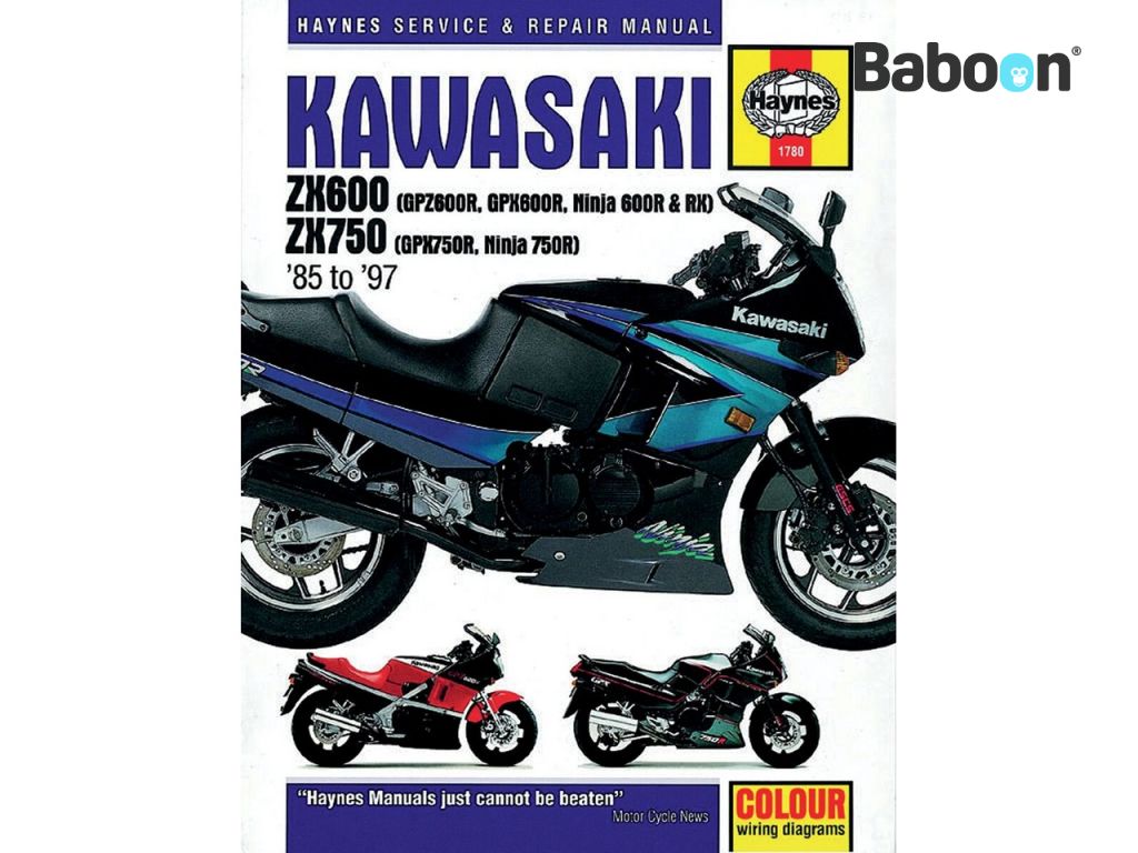 Haynes Podręcznik warsztatowy Kawasaki ZX600 (GPZ600R, GPX600R, Ninja 600R & RK) & ZX750 (GPX750R & Ninja 750R) 1985-1997