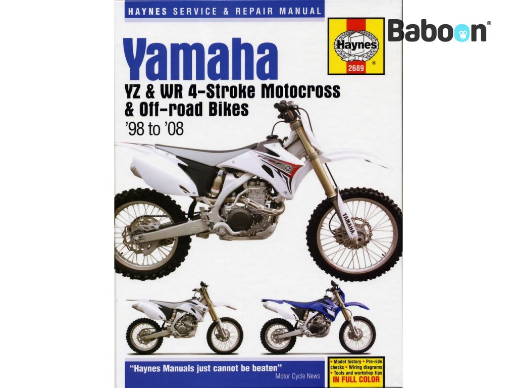 Haynes Podręcznik warsztatowy Yamaha YZ & WR 4-stroke Motocross & Off-Road Bikes 1998-2008