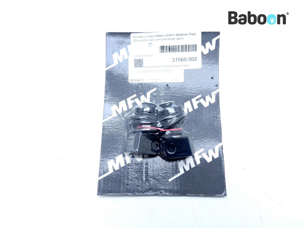 BMW R 1250 GS 2019-> Fotstöd Set Bak Wunderlich Vario joint passenger (pair) Black (31560-002)