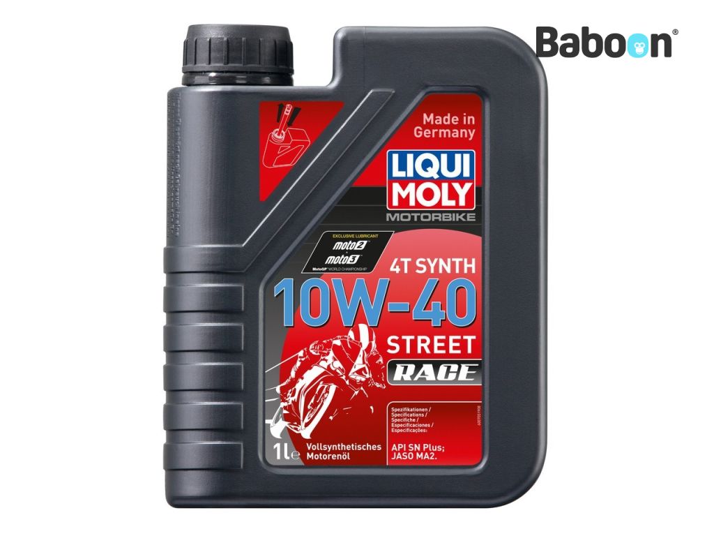Liqui Moly Aceite de motor totalmente sintético para moto 4T Synth 10W-40 Street Race 1L