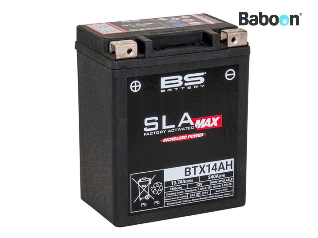 BS Battery Baterie AGM BTX14AH (YTX14AH) Max. bezúdržbová SLA Továrně povoleno