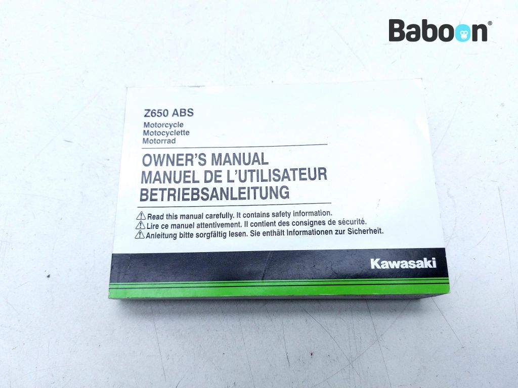 Kawasaki Z 650 2017-2019 (Z650 ER650G-H) Owners Manual (99976-0019