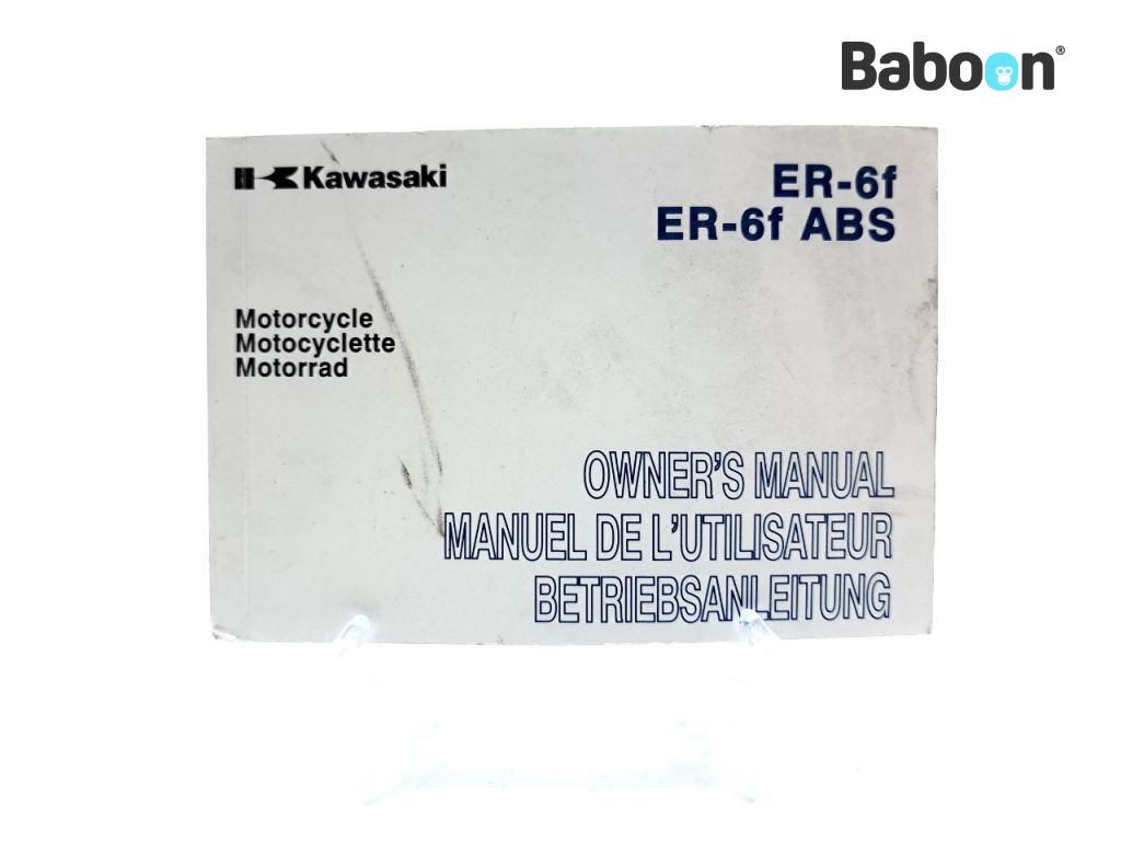 Kawasaki ER-6 2012-2016 (ER6 ER-6 EX650 ER650E-F) Livret d'instructions English French German (99976-1744)