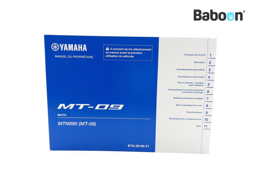 Yamaha MT 09 2021-> (MT-09) Fahrer-Handbuch France (B7N-28199-F1)