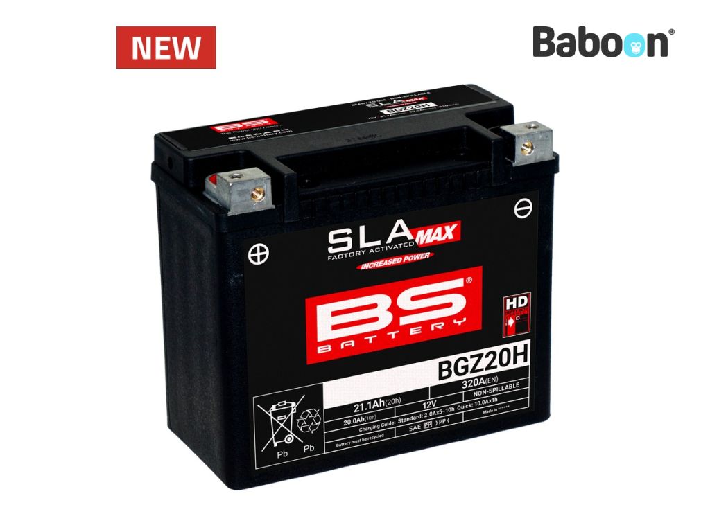 BS Battery Batería AGM BGZ20H SLA Max Activado de fábrica sin mantenimiento 