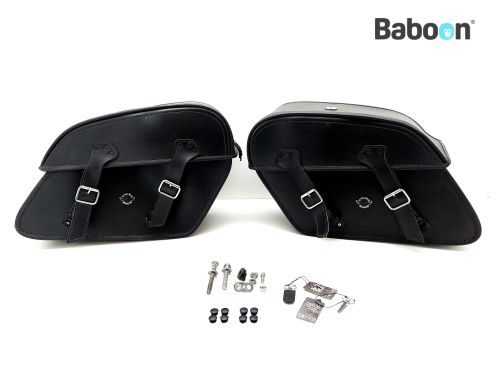Soportes Para Alforjas Rígidas Harley Road Glide 2015-2020 - Par Izquierdo/derecho, Color Negro, Kit De Montaje Incluido, Protección Integrada